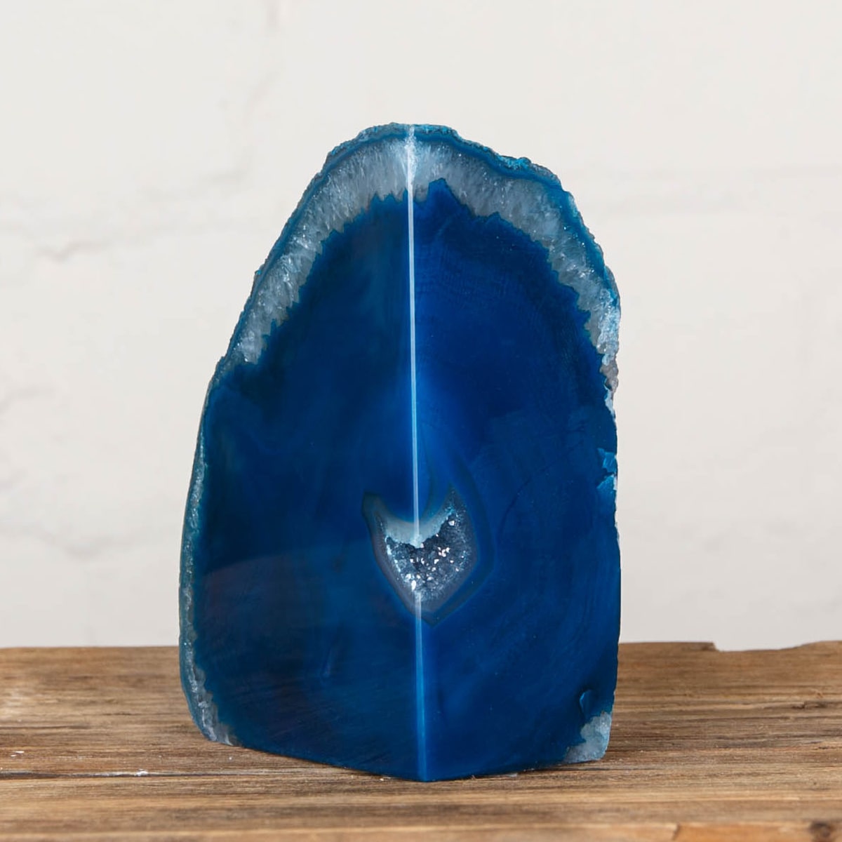 Large Turquoise Agate Geode Bookends